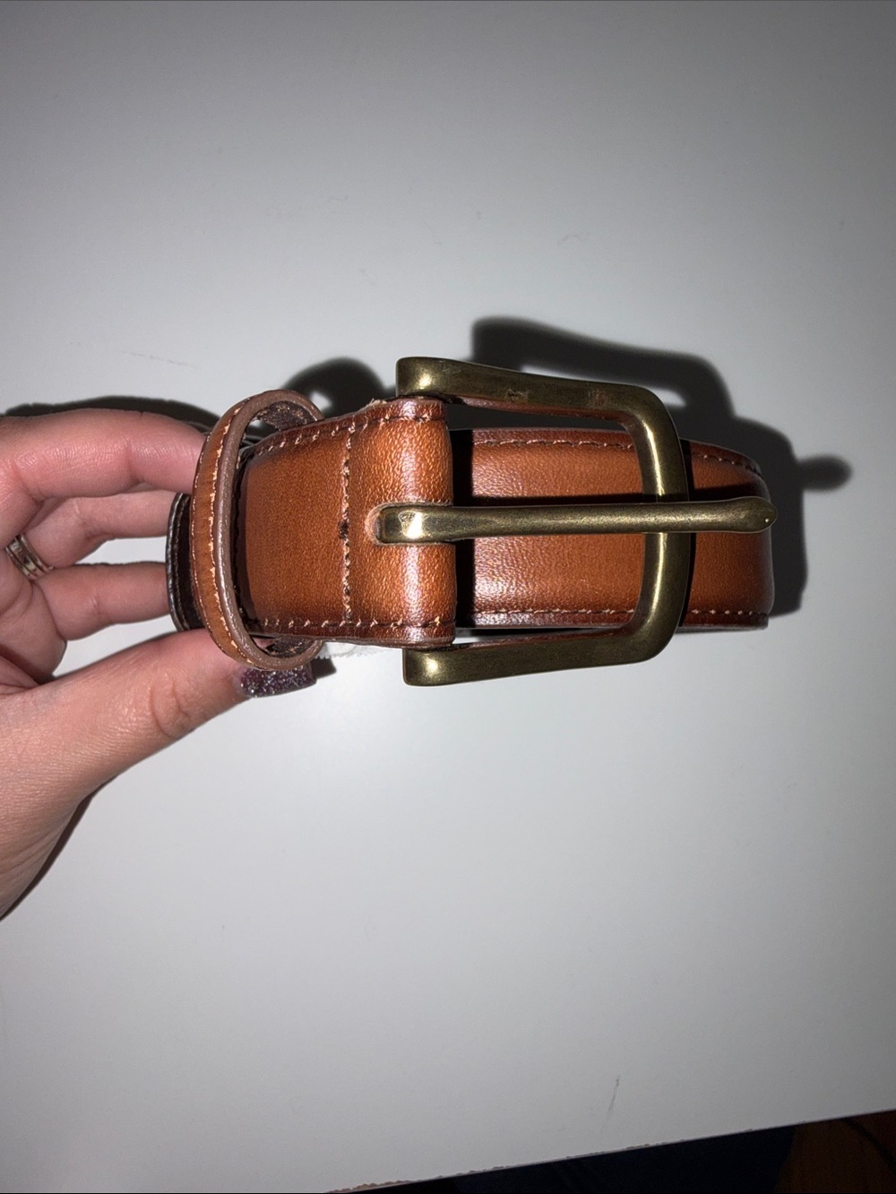 Banana Republic Brown Leather Belt with Brass Buckle